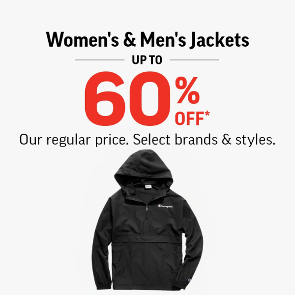 Sport Chek – Champion Women’s & Men’s Jackets 60% Off* icon