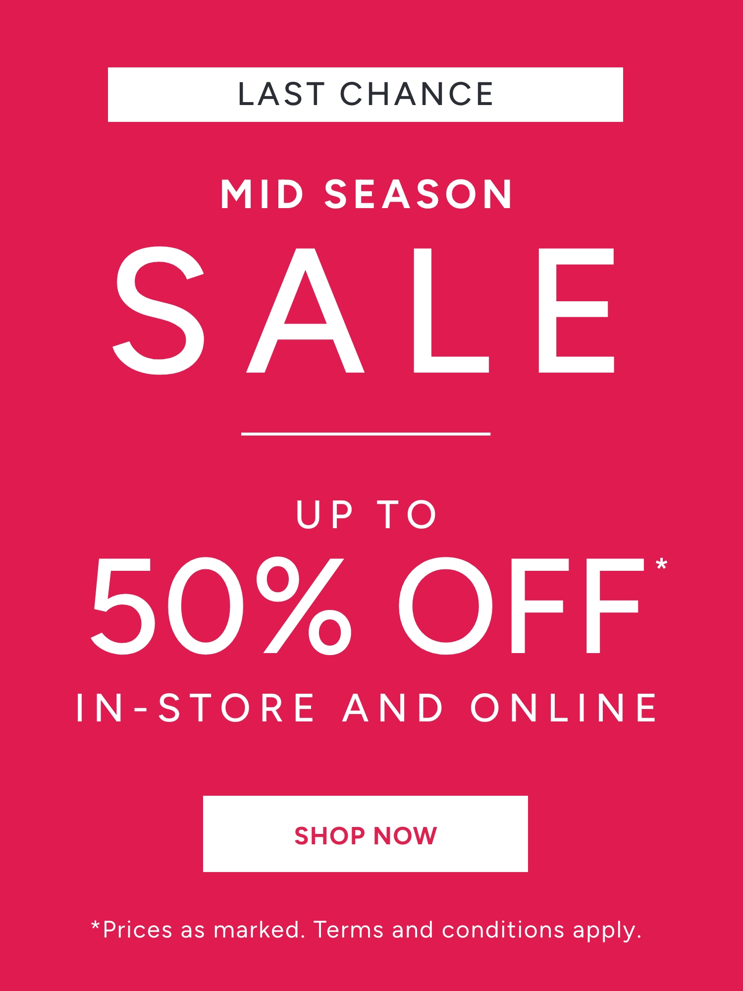 Ever New – Don’t Miss Out | Up to 50% off* continues. icon