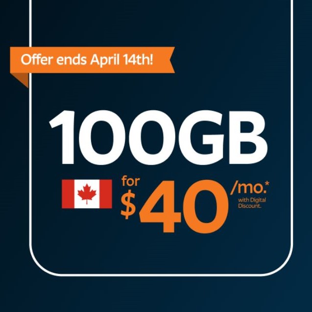 Freedom Mobile – 100GB for $40/mo. icon