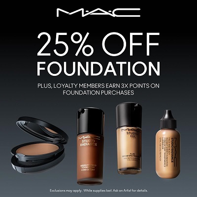 M.A.C Cosmetics – 25% off Foundations icon
