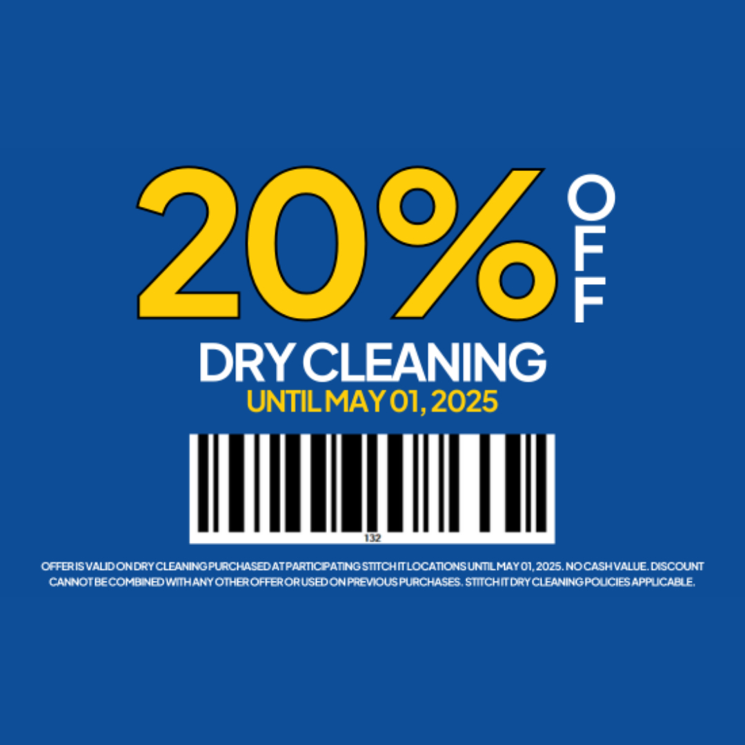 Stitch World Alteration & Dry Cleaning – 20% Off Dry Cleaning at Stitch It until May 1st icon