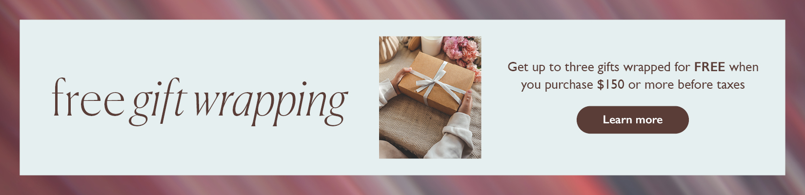 Staff at Guest Services wrapping gifts with luxury wrapping paper for customers
