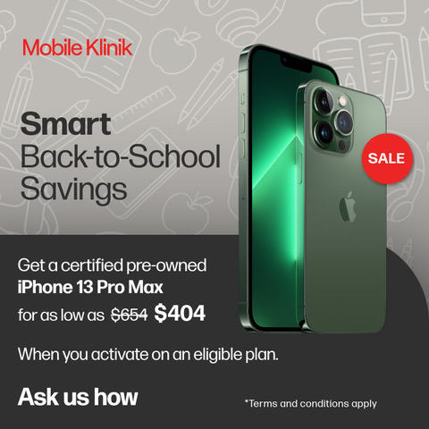 Mobile Klinik – Get a certified pre-owned iPhone 13 Pro Max for as low as $404 icon