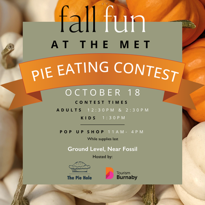 Fall pie eating contest at Metropolis at Metrotown