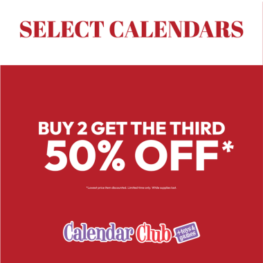 Calendars Buy 2 get a 3rd 50% off icon