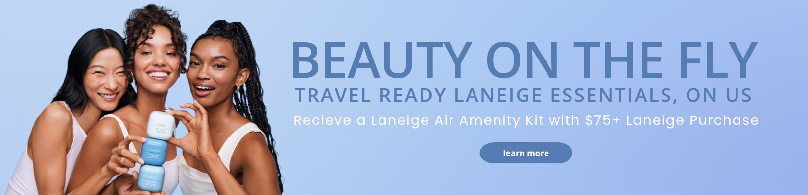 Laneige Beauty on the Fly Pop-Up near Sephora featuring travel-ready skincare essentials and exclusive gift with purchase