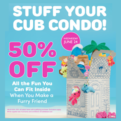 Build-A-Bear Stuff Your Cub Condo Event | 50% Off – June 24 Only icon