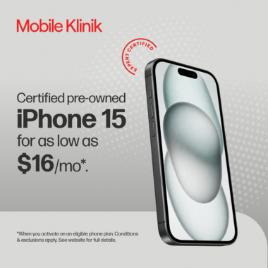 Certified pre-owned iPhone 15 for as low as $16/mo. icon